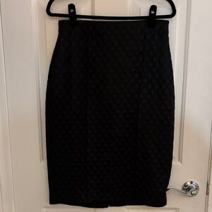 Carole Wren Women's Black Quilted Pencil Skirt - Sleek Office to Evening Style